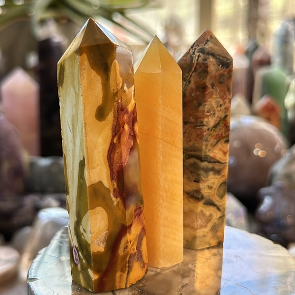 3 Points! Crazy Lace Agate. Mookaite. Orange Calcite. - Picture 3 of 8